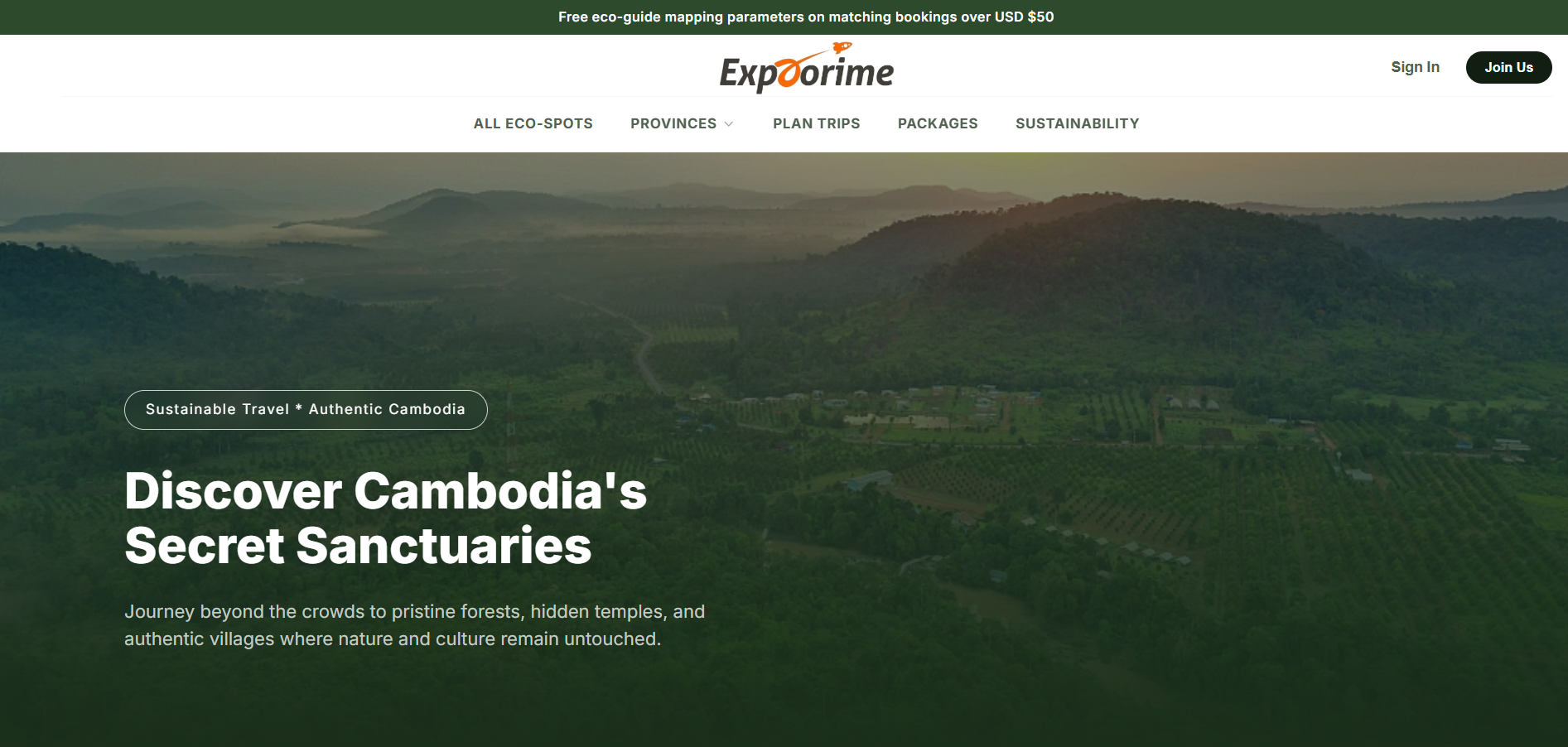 Eco-Tourism Website Screen